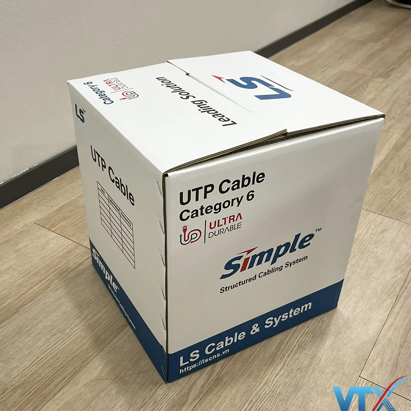 Cáp mạng LS Vina Cat6 UTP UTP-G-C6G-E1VN-M 0.5X4P/BL
