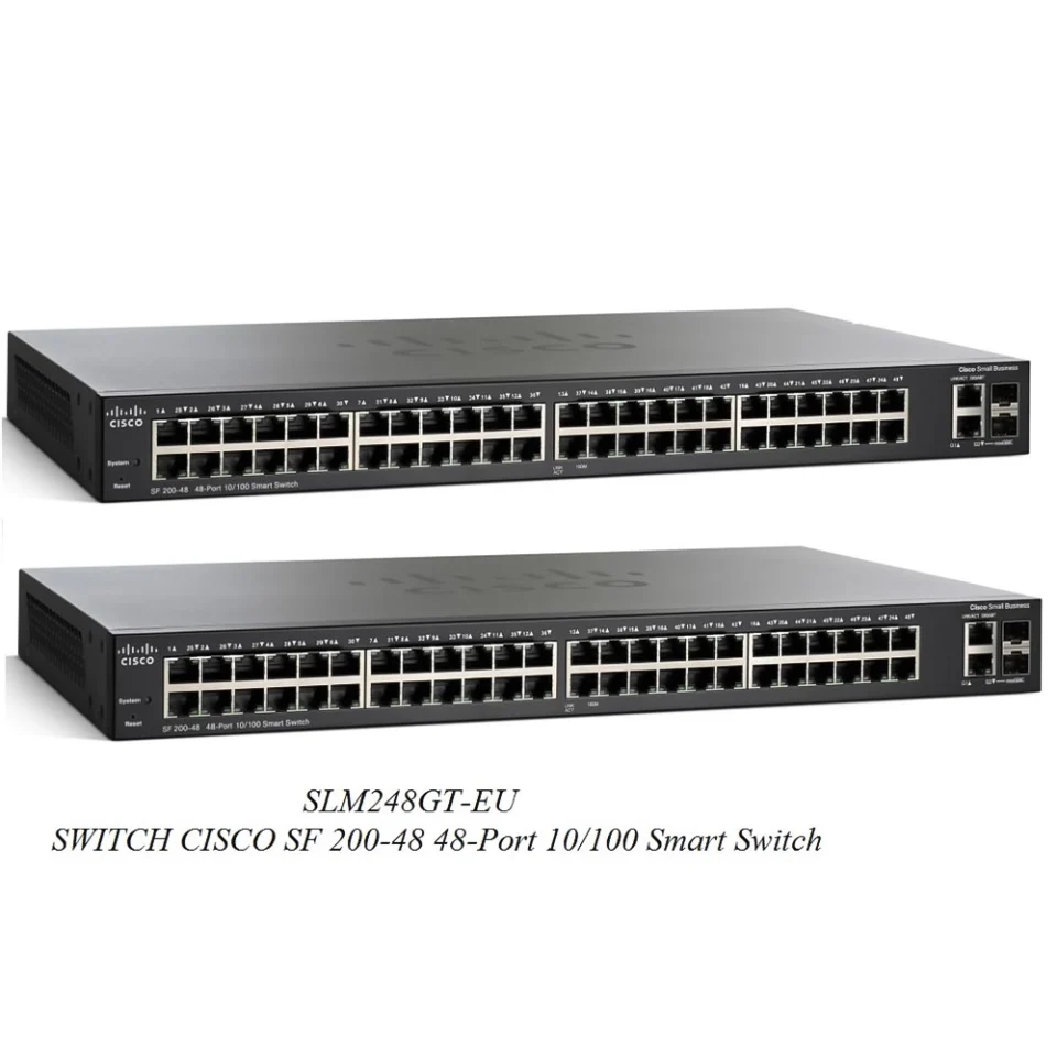 Góc nghiêng phải Switch chia mạng Cisco 48Port SF200-48