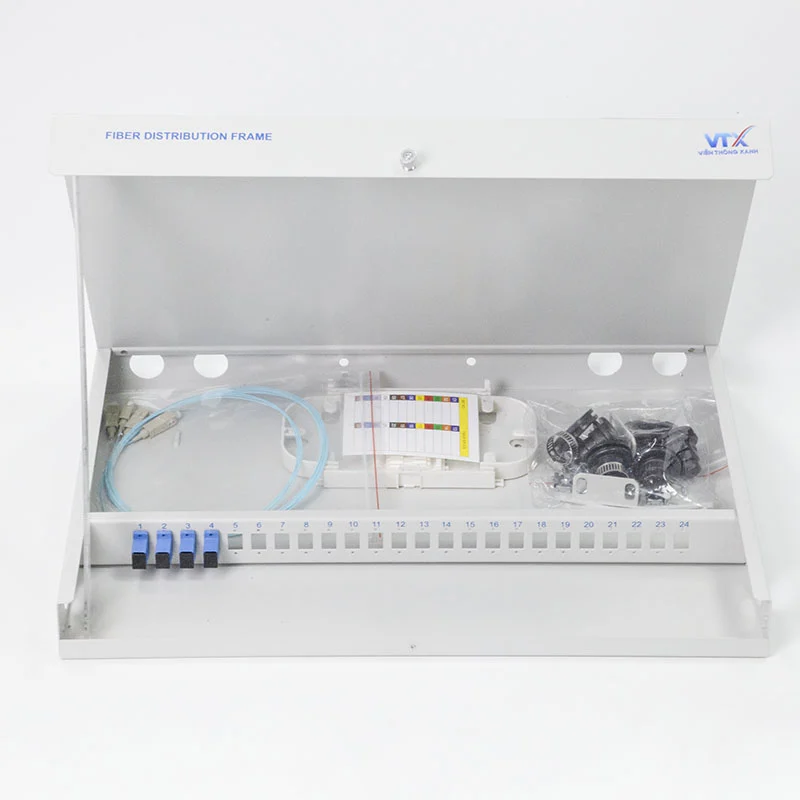 Hộp phân phối quang ODF 24FO lắp rack đầy đủ phụ kiện