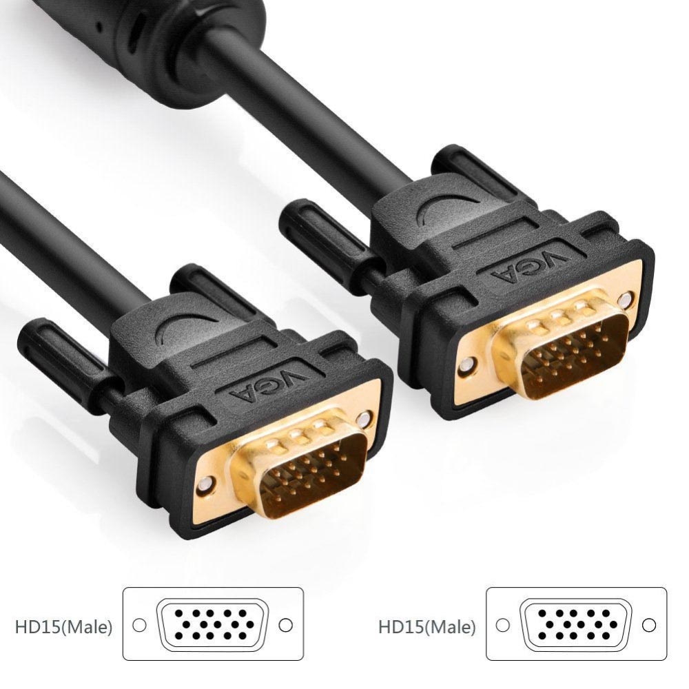 Phần đầu cáp VGA 30m Ugreen 11636 đúc nguyên khối chắc chắn