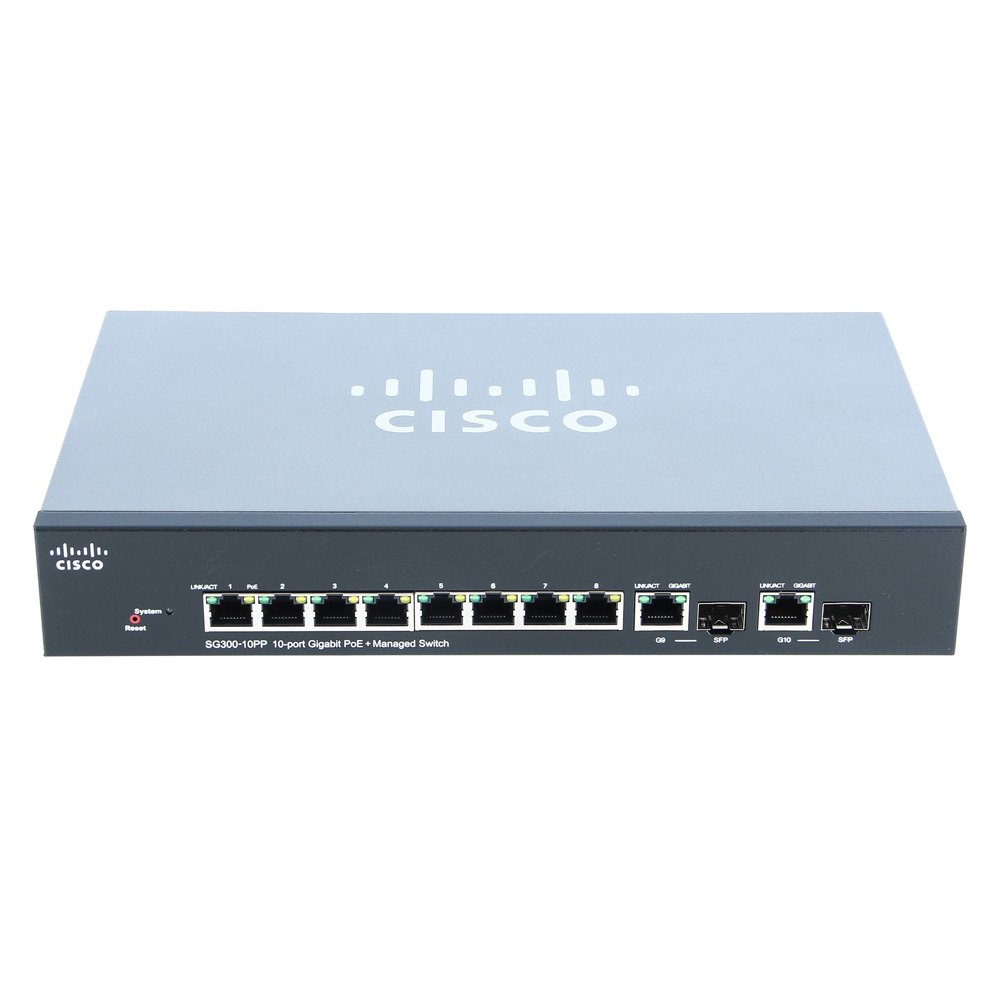Switch chia mạng POE Cisco SG300-10PP 10x10/100/1000Mbps