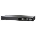 góc nghiêng trái mặt trước Switch chia mạng Cisco SG200-18