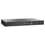 mặt trước góc nghiêng phải Switch chia mạng Cisco SG200-26