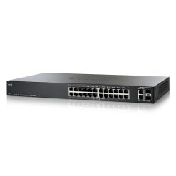 mặt trước góc nghiêng trái Switch chia mạng Cisco SG200-26