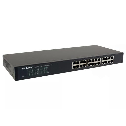 Mặt trước góc nghiêng phải Switch chia mạng TP-LINK 24 Port 10_100Mbps TL-SF1024