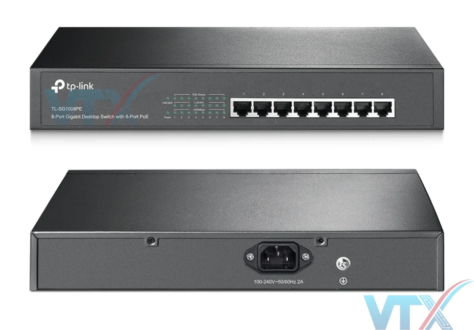 Swtich mạng 8 cổng PoE TL-SG1008PE