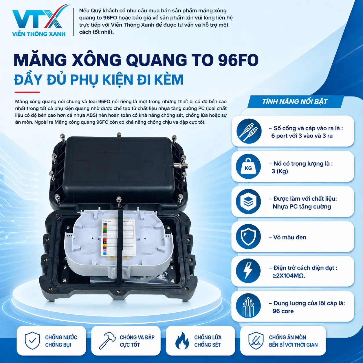 măng xông quang 96FO
