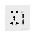 Ổ cắm điện + 2 cổng USB sạc đa năng Sino Amigo