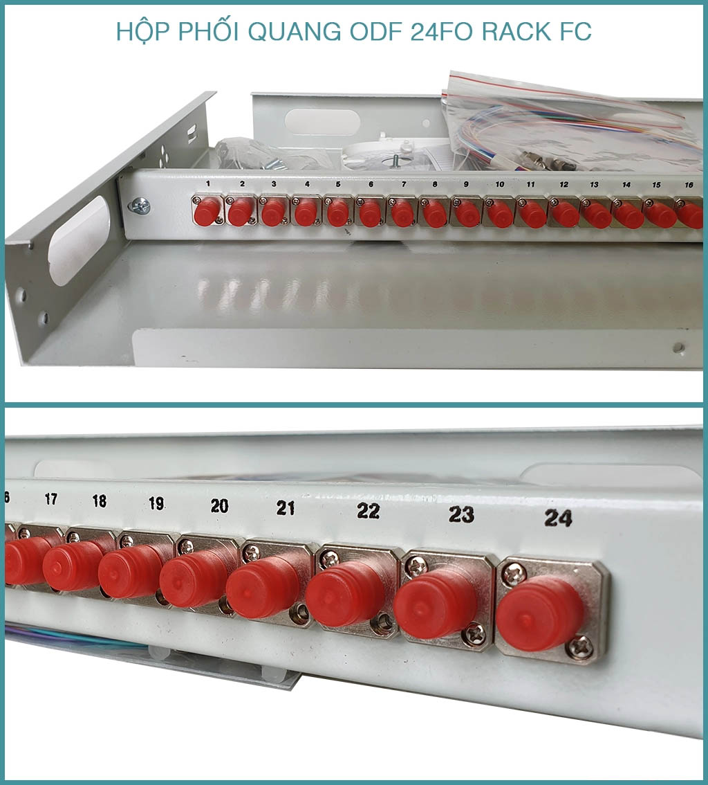 Hộp phối quang ODF 24FO trong nhà chuẩn FC (lắp rack)Hộp phối quang ODF 24FO trong nhà chuẩn FC (lắp rack)