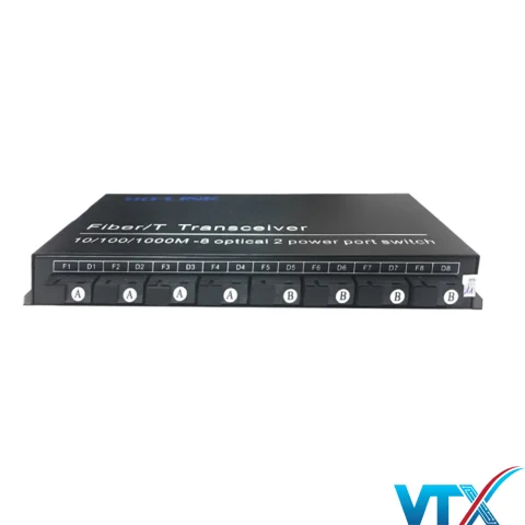 Switch quang HD-Link 8 cổng SC + 2 cổng RJ45 1000Mbps