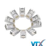 Hạt mạng RJ4a5 Cat6 Ugreen 20333 bọc kim loại (túi 10 hạt)