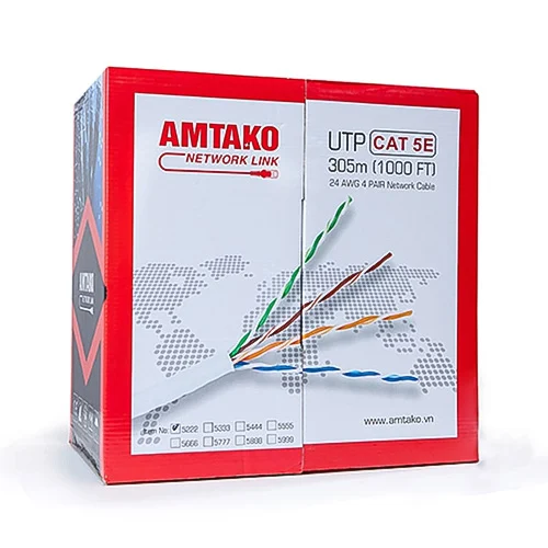 Cáp mạng AMTAKO Cat5e 5222 Chính Hãng