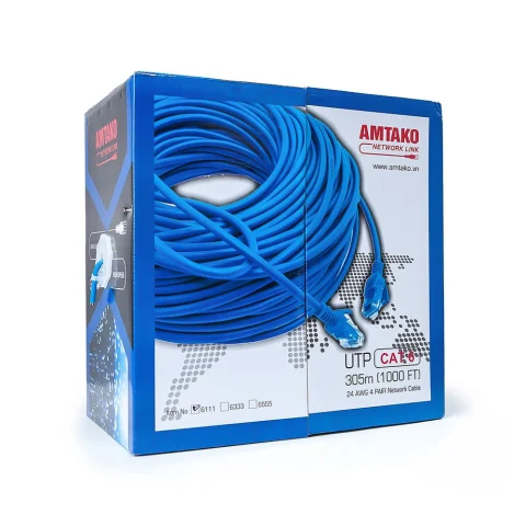 Cáp mạng AMTAKO Cat6 6777 UTP đồng nguyên chất