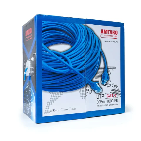 Cáp mạng AMTAKO Cat6 UTP 6888  Đồng nguyên chất