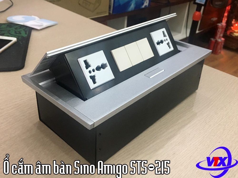Hộp ổ cắm điện âm bàn Sino Amigo STS-215 chính hãng, chất lượng cao