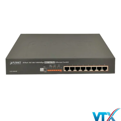 Switch chia mạng PLANET 8-port FSD-808HP 10/100Mbps PoE