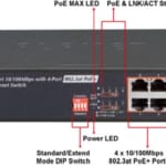 Switch chia mạng PLANET 8-port 10/100Mbps with 4-port PoE FSD-804P