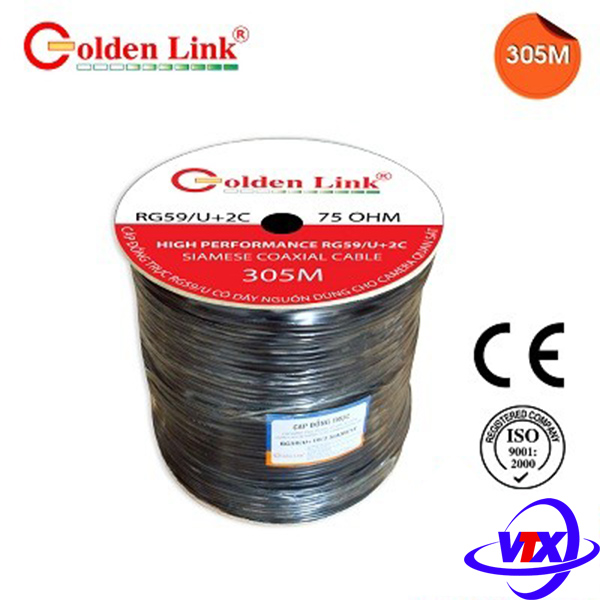 Cáp đồng trục Golden Link RG6/U chính hãng, giá rẻ