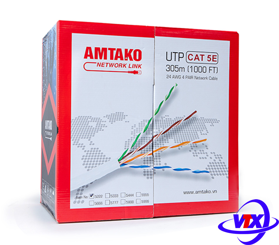 Cáp mạng AMTAKO Cat 5e FTP cat5e 5666 chính hãng, giá rẻ