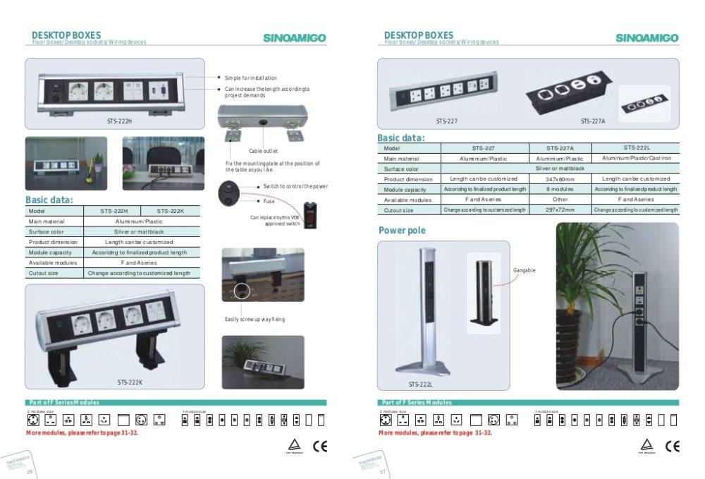 Ổ cắm âm bàn Sino Amigo STS-227A