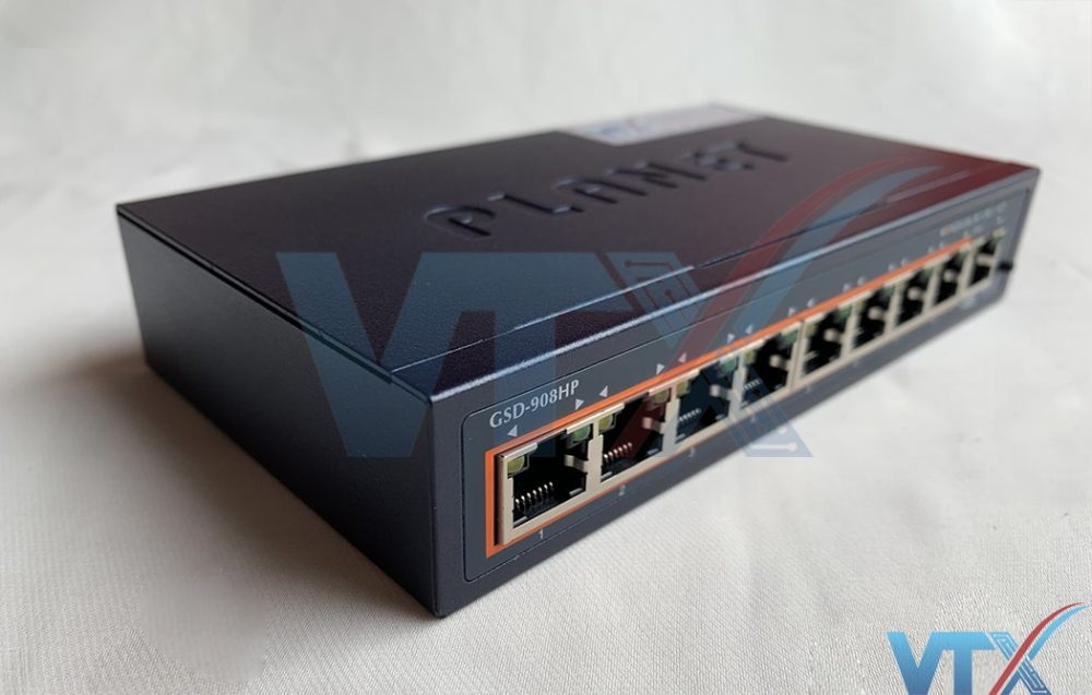 Switch chia mạng PLANET 8-port GSD-808HP 10/100/1000Mbps PoE