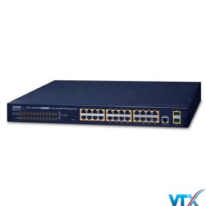 Switch chia mạng PLANET 24-port 10/100/1000Mbps PoE GS-4210-24P2S