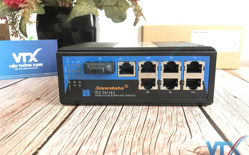 Switch công nghiệp 3Onedata 1 cổng quang + 7 cổng Ethernet IES308-1F-2