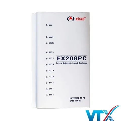 Tổng đài điện thoại 2 trung kế 8 máy nhánh ADSUN FX 208PC