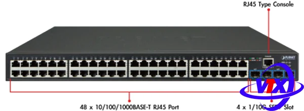 Switch PLANET 48-port + 4-port 10G SFP + Web Smart GS-2240-48T4X