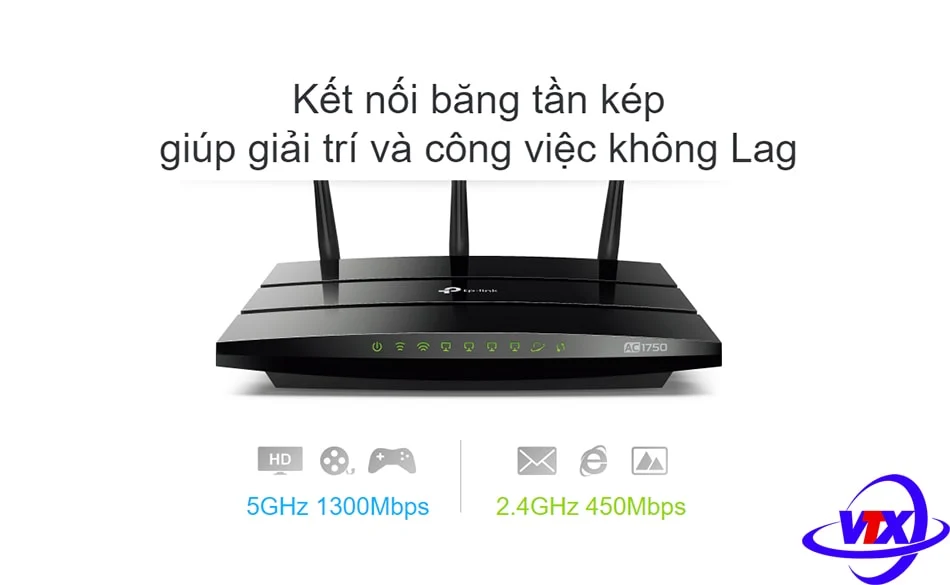 Router Wifi TP-Link AC1750 Archer 7 chính hãng