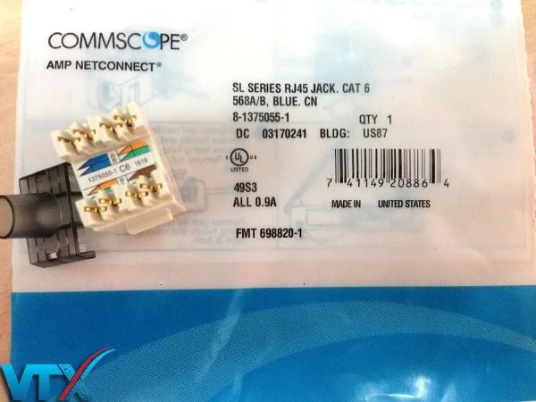 Nhân mạng Modular jack RJ45 Commscope Cat6 1375055-1