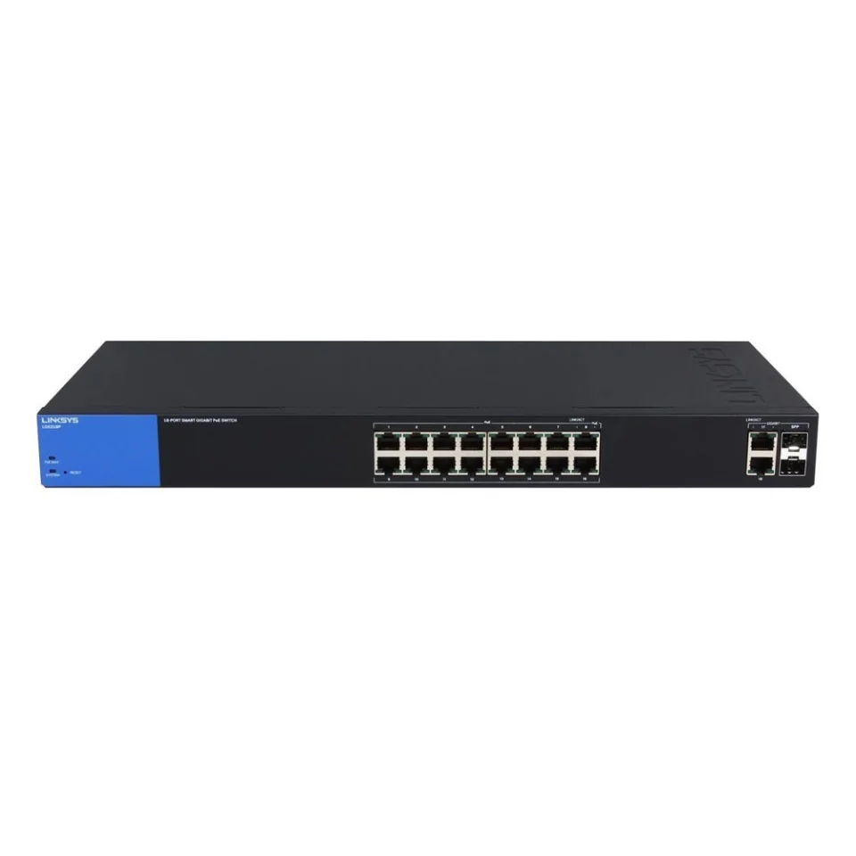 Switch chia mạng PoE Linksys 16 port Gigabit + 2 port RJ45SFP LGS318P