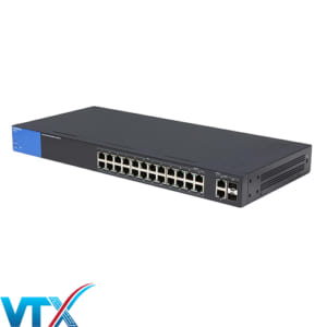 Switch chia mạng PoE Linksys 24 port + 2 RJ45/2 SFP Combo LGS326P