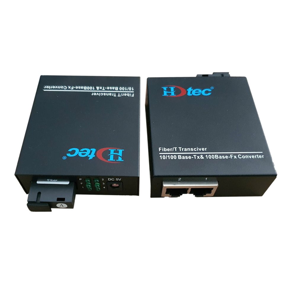 Bộ chuyển đổi quang điện HDTec 1 sợi + 2 cổng RJ45 100 Mbps 1000Mbps (3)