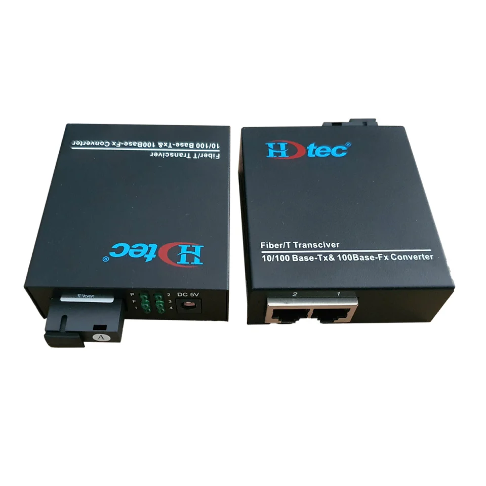 Bộ chuyển đổi quang điện HDTec 1 sợi + 2 cổng RJ45 100 Mbps 1000Mbps (3)