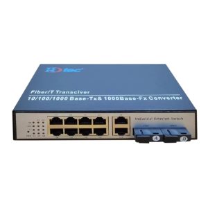 Converter quang 2 sợi + 8 port PoE HDTec 10/100/1000M