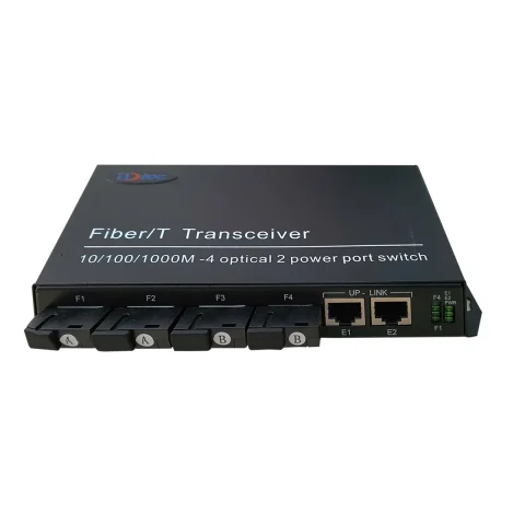Converter quang 4 sợi HDTec + 2 cổng RJ45 10/100M 25km