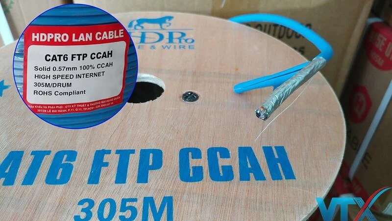 Thông số in cáp mạng HDPRO Cat6 FTP hợp kim đồng