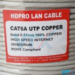 Cáp mạng HDPRO CAT6A UTP lõi đồng nguyên chất