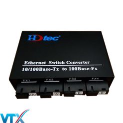 Converter quang 4 sợi HDTec + 4 cổng RJ45 10/100M 25km