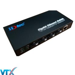 Coverter quang 4 cổng SC HDTec Gigabit + 3 cổng RJ45