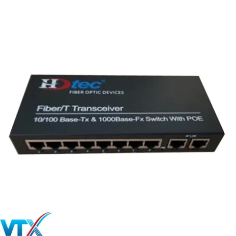 Switch mạng PoE HDTec 8 port 10/100Mbps + 2 port RJ45