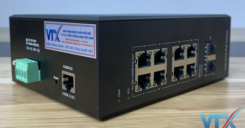 Switch PoE Công Nghiệp PIES1010-2C-8P