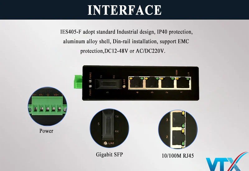 Switch Công Nghiệp 4Port 10/100MBase-T(X)+1Port 100Base-FX PN| IES405-F