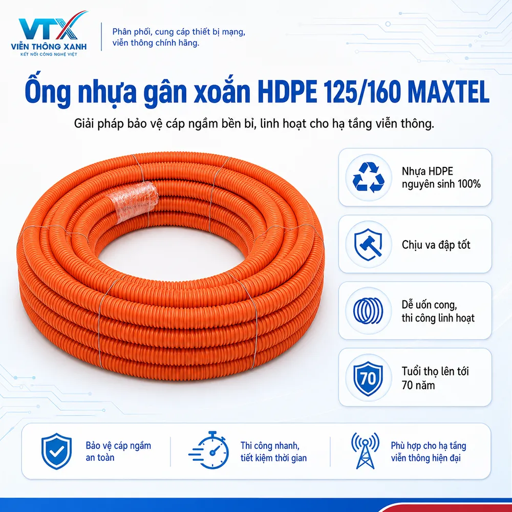 ưu điểm của ống gân xoắn HDPE Maxtel 125 160