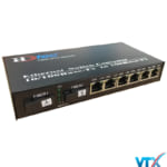 Converter Quang HDTEC 2 SC + 6 RJ45 SM 10/100Mbps
