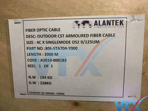 Cáp quang Alantek Singlemode 4FO Outdoor | PN: 306-STA704-Y000
