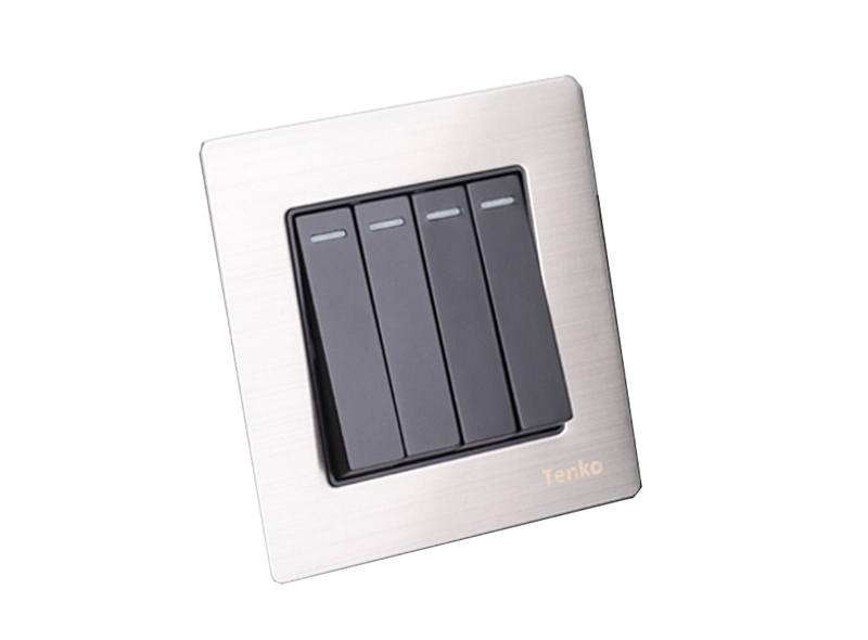 Công tắc - Ổ cắm âm tường TK-F71 nhôm phay xước_3