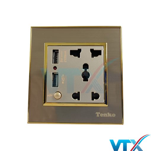 Ổ cắm âm tường + USB Tenko TK-F66-B9-45