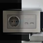 Ổ cắm âm tường Tenko TK-F71-B-108 chuẩn Đức kèm USB_3